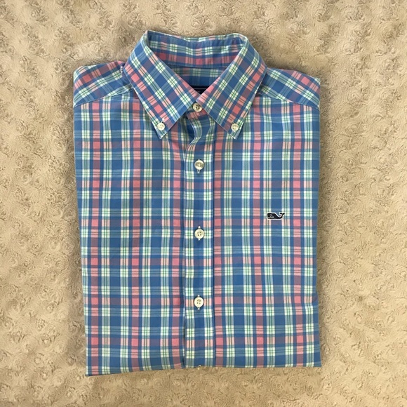 Vineyard Vines Other - Vineyard Vines Slim Fit Whale Shirt Plaid Blue XS
